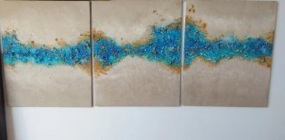 Quadri Astratti Fatti a Mano (Set di 3)