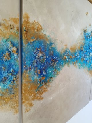 Quadri Astratti Fatti a Mano (Set di 3)