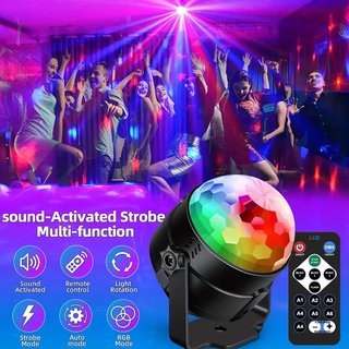 4 unidades Luz Bola Disco LED Decorativa RGB