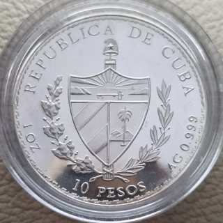 Muy escasa onza pura plata Cuba 1991 Hatuey