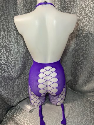 Lencería de rejilla morada