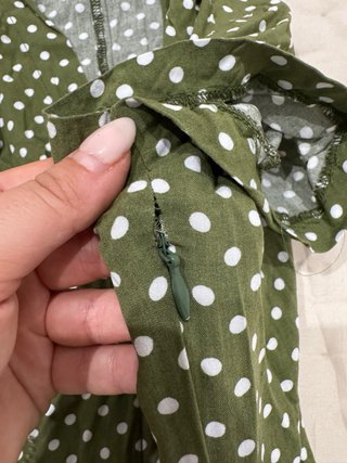 Vestido Zara verde lunares blanco