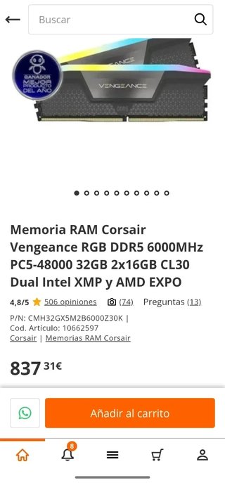 Corsair Vengeance DDR5 32GB 6000MHz AMD EXPO