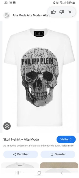 T-shirt Philipp Plein Skull Branca