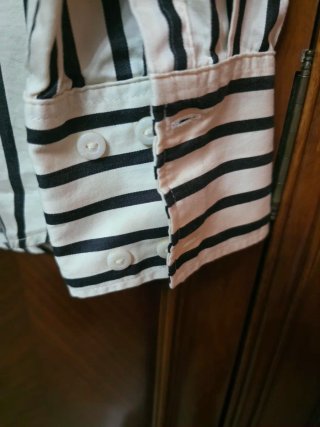 Camisa Rayas Blanco y Negro