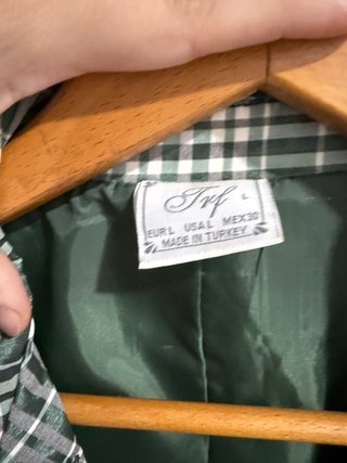 Chaqueta cuadros verde y blanco