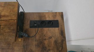 Mesa escritorio L madera y metal