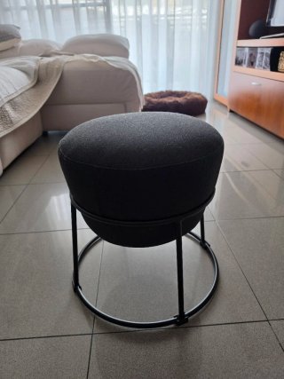 Puf de comedor gris oscuro