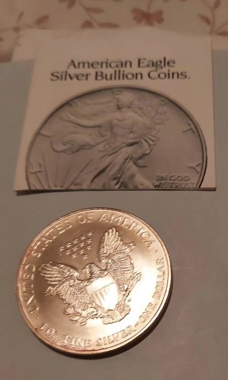 Moneda Onza Plata USA American Eagle 1996