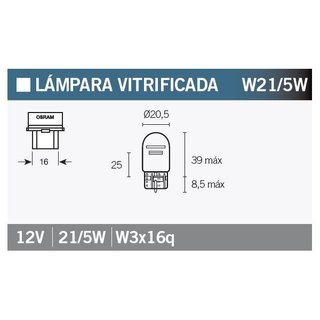 Lámpara Bombilla OSRAM 7515 W21/5W EDC6