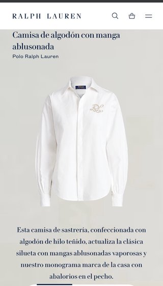 Camisa Ralph Lauren Algodón Blanca
