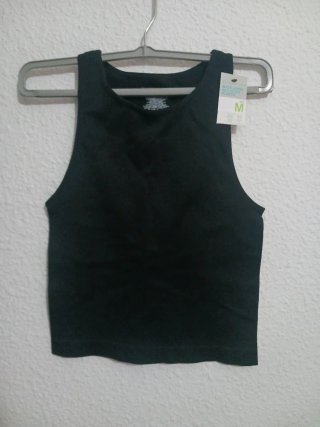Top negro mujer sin mangas talla M