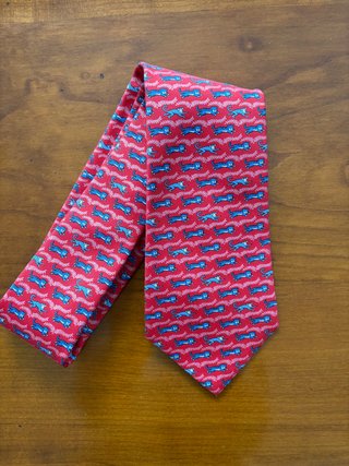 Corbata Hermés Roja Tigres y Monos