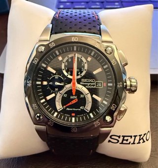 Correa Seiko Sportura Kinetic Cuero 22 mm