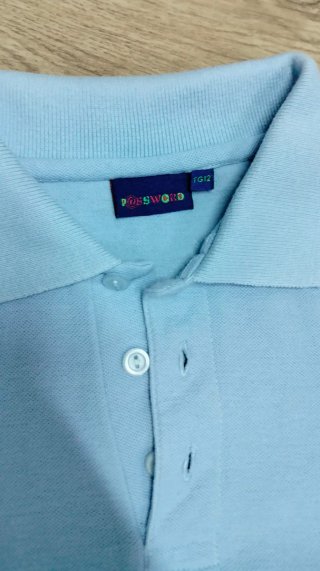 Polo manica lunga azzurro piquet