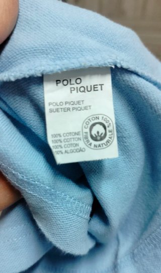 Polo manica lunga azzurro piquet