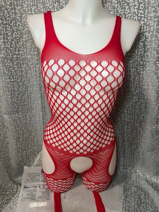 Lencería Body Red Fishnet Talla Única