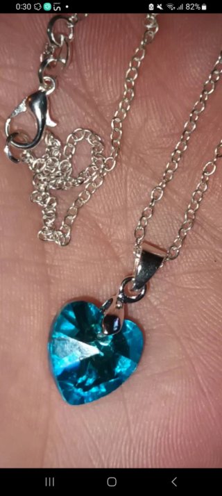 Collar Plata Corazón Azul