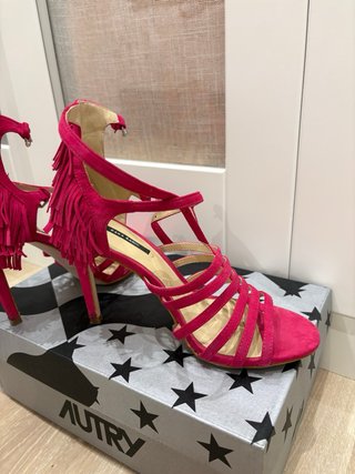 Sandalias Zara tacón alto flecos