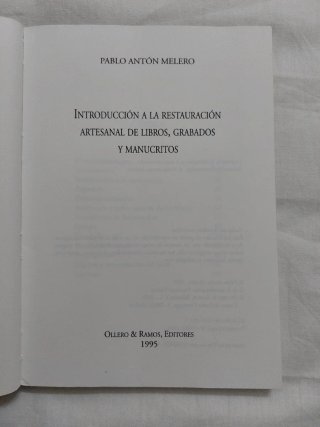 Introducción a la restauración artesanal libros
