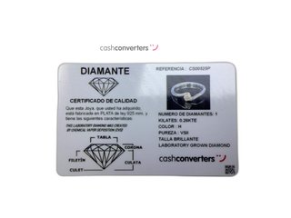 anillo plata 925mm con piedra con diamante de laboratorio