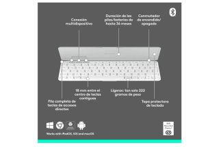 Teclado Logitech Keys-To-Go 2 Bluetooth Portátil