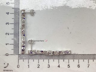 pendientes plata 925mm con piedra con circonita