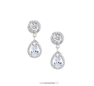 pendientes oro 18k con piedra con circonita