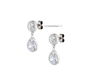pendientes oro 18k con piedra con circonita