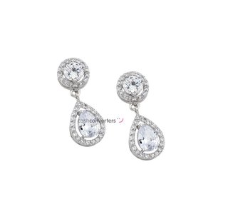 pendientes oro 18k con piedra con circonita