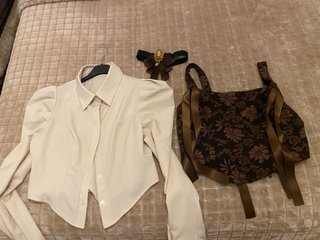 Conjunto S/M Marrón y Blanco