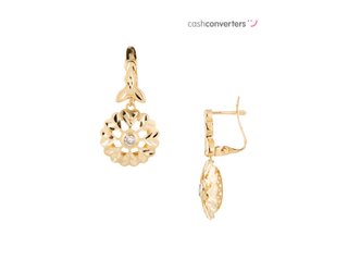 pendientes oro 18k con piedra con circonita