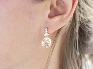 pendientes oro 18k con piedra con circonita