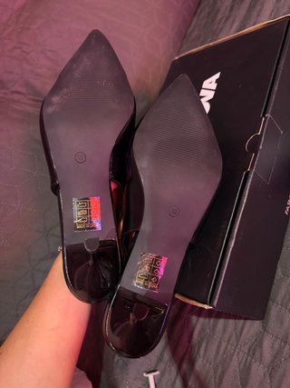 Zapatos Slingback Tacón Bajo Negro Fashion Nova