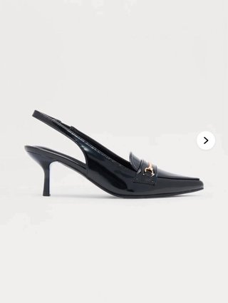 Zapatos Slingback Tacón Bajo Negro Fashion Nova