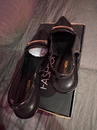 Zapatos Slingback Tacón Bajo Negro Fashion Nova