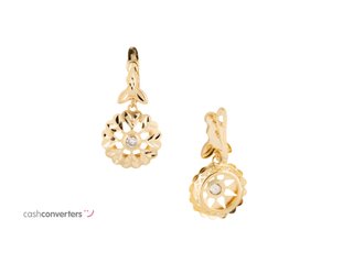 pendientes oro 18k con piedra con circonita