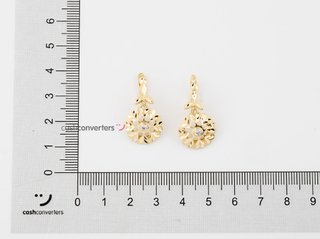pendientes oro 18k con piedra con circonita