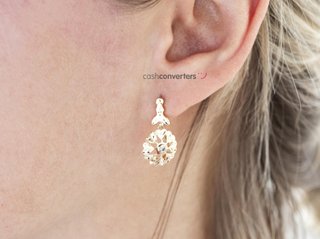 pendientes oro 18k con piedra con circonita