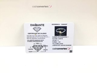 anillo plata 925mm con piedra con diamante de laboratorio
