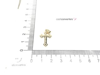 crucifijo oro 18k con piedra con circonita