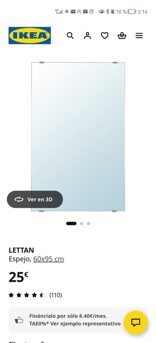 Espejo Ikea 60x95 cm