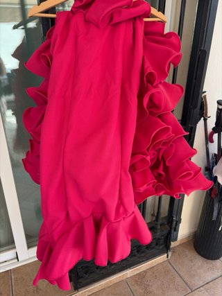 Vestido Flamenca Rojo Lunares Blancos