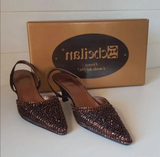 Scarpe Sebellan seta e paillettes
