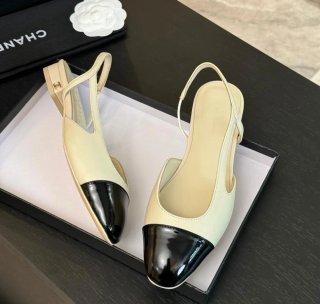 Bailarinas Slingback Beige y Negro