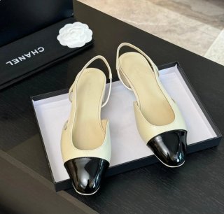 Bailarinas Slingback Beige y Negro