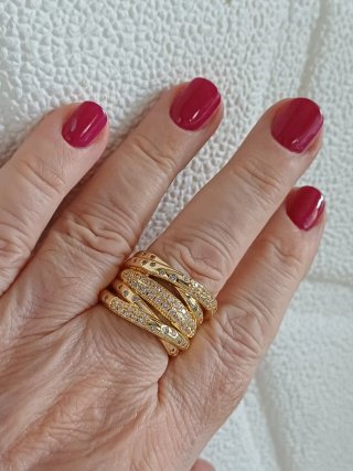 Anello oro con zirconi