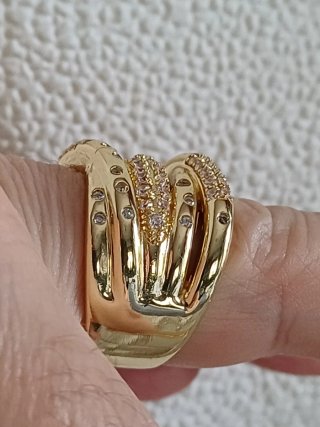 Anello oro con zirconi