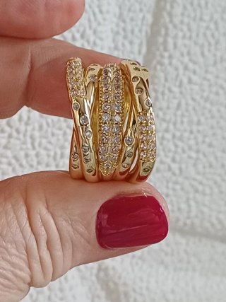 Anello oro con zirconi