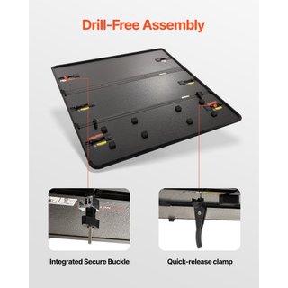 Cubierta de Tapa de Cama de Camión Tri-Fold, Compatible con Ford F-250 F-350 Super Duty de 1999-2024, Cama Styleside de 6.75' (81", 82") , Ajuste para Cama Interior de 6.7' x 5.4'/6.8' x 5.6', Cap...